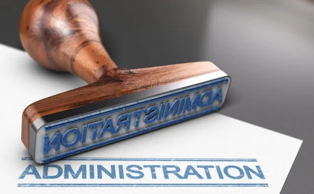 121749058-3d-illustration-of-a-rubber-stamp-with-the-word-administration-printed-in-blue-color-on-a-sheet-of-p